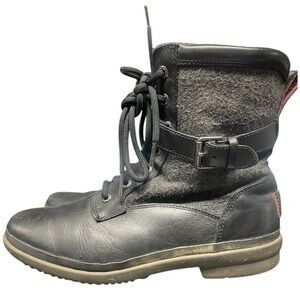 UGG Women's KELSEY Waterproof Leather Ankle Combat Boot BLACK Size 8